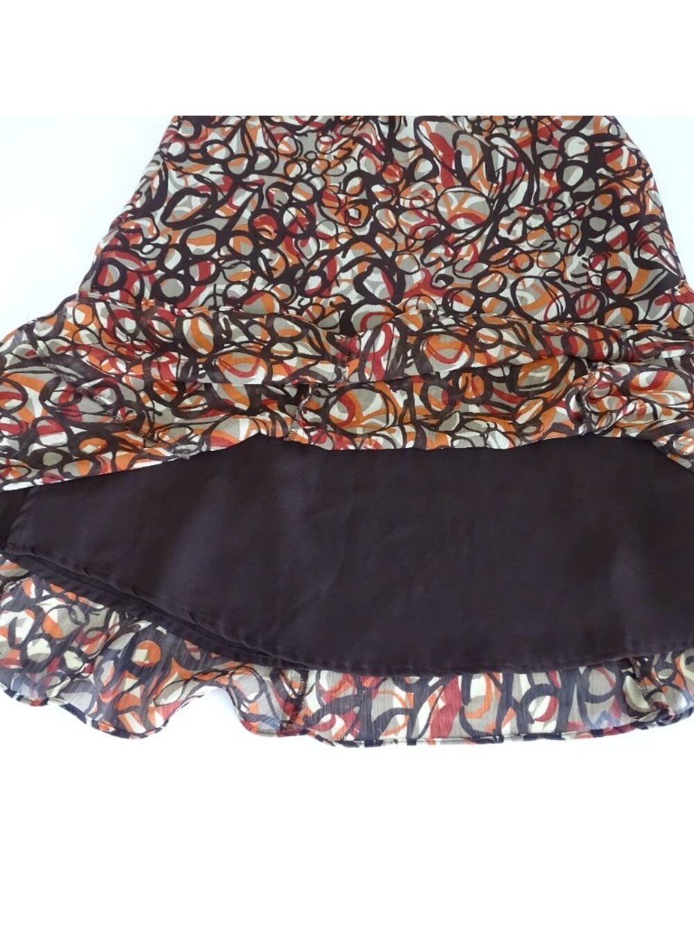 Elementz Multicolor Abstract A-line Midi Skirt Women Size S Y2K Office Retro - Picture 8 of 11